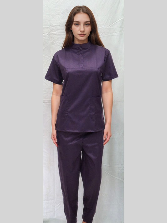 Scrubs Chinese Collar HICKORY for Ultimate Comfort and Style in Professional Wear - Chinese Collar Scrubs - J R GARMENTS