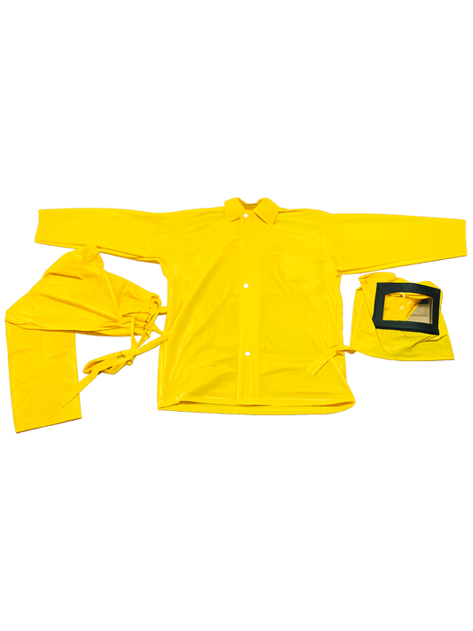 Chemical Yellow Safety Protection Suit | Full Body Chemical Safety Protection Set with Hood & Pant | Free Size, Ideal for Hazardous Environments