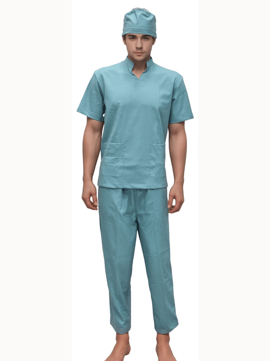 Stretchable Stand Collar Eucalyptus Doctor Wear by HICKORY - J R GARMENTS
