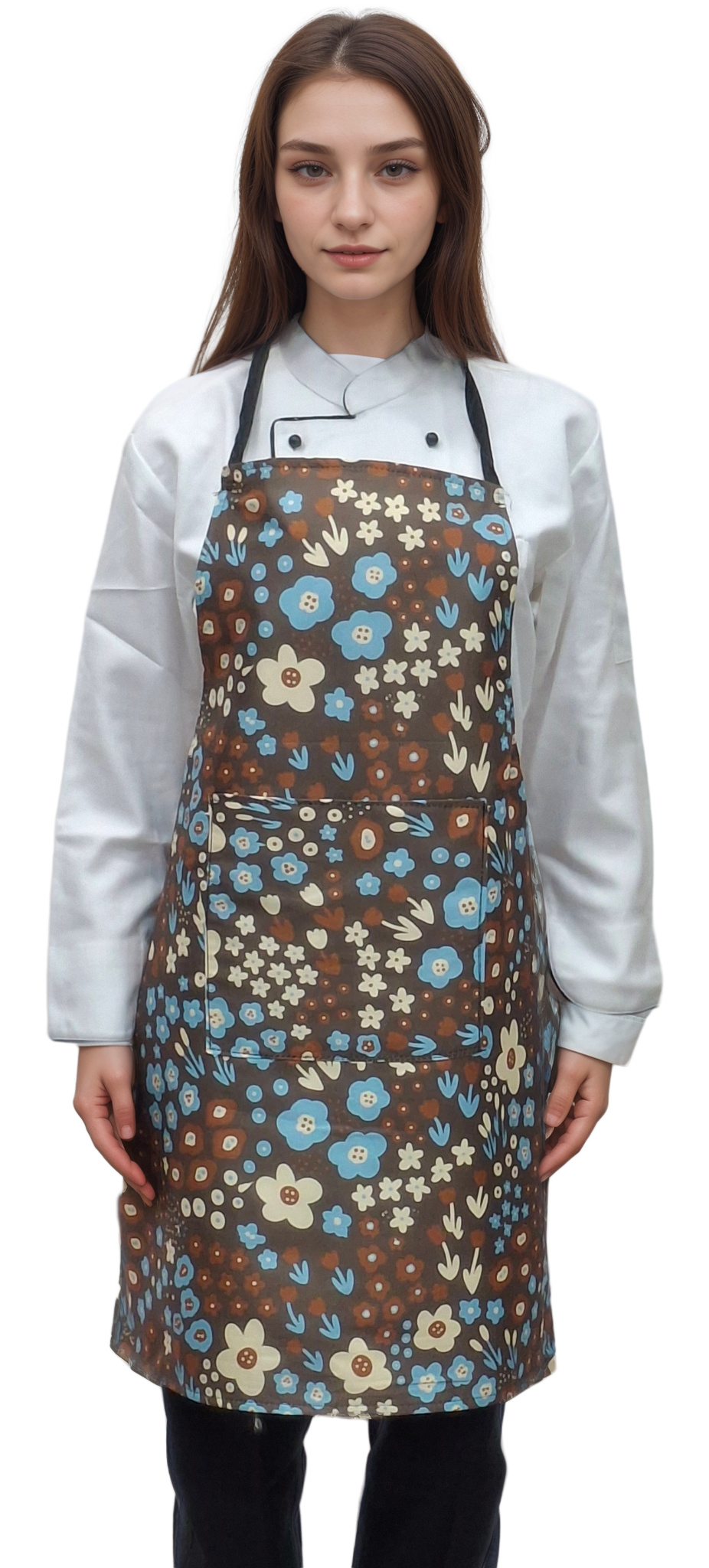 HICKORY Premium Printed Kitchen Apron – EVERFRESH FLOWERS | Designer Apron for Open Kitchens & Café Counters