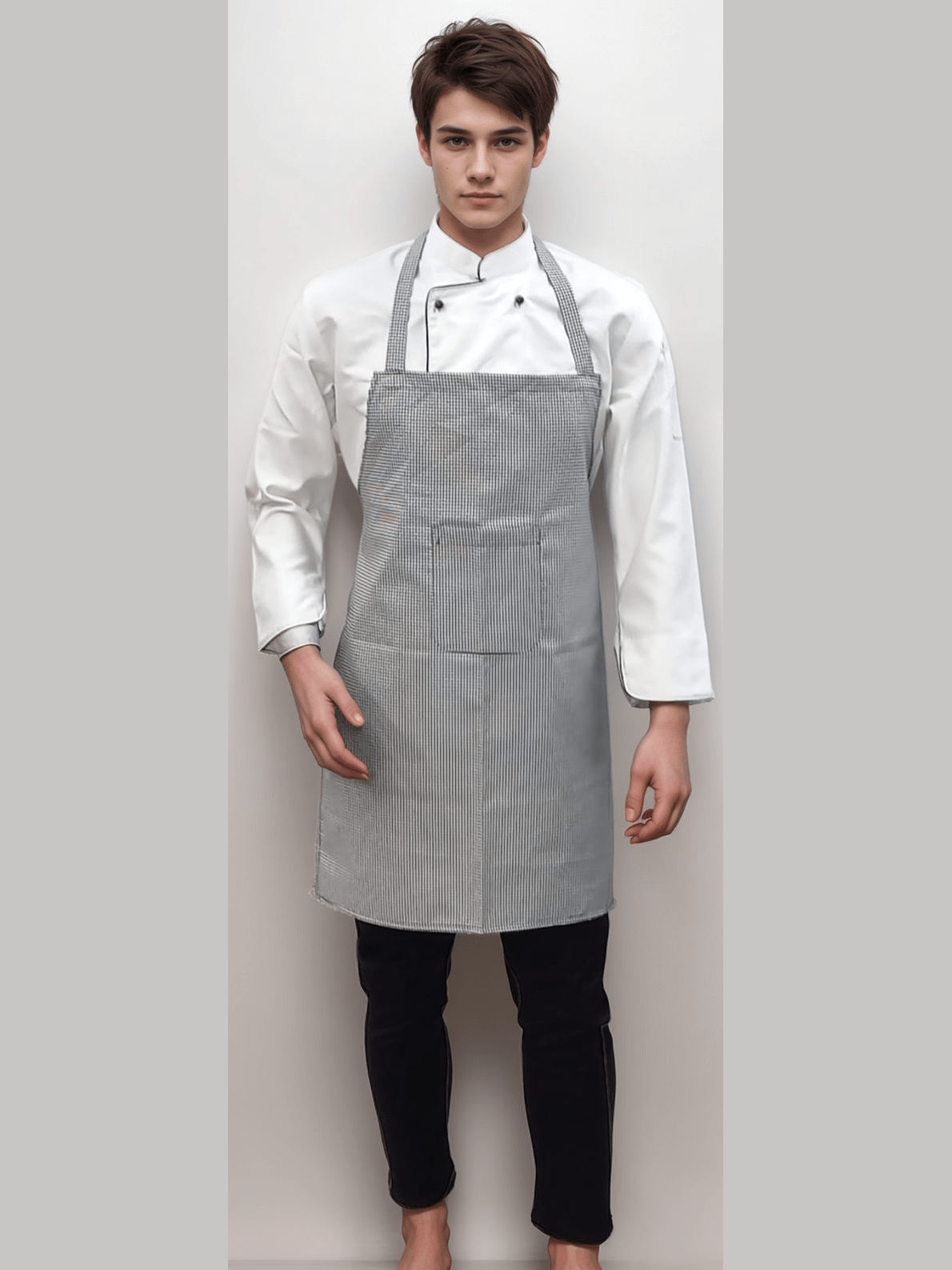 Kitchen Apron Black & White Checks - Stylish Black and White Check Kitchen Apron - J R GARMENTS