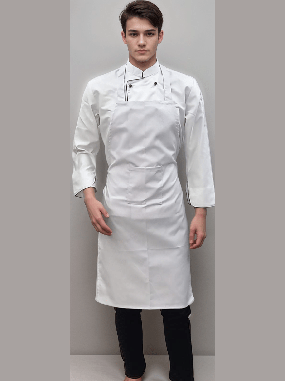 White Kitchen Apron for Stylish Cooking and Baking - J R GARMENTS