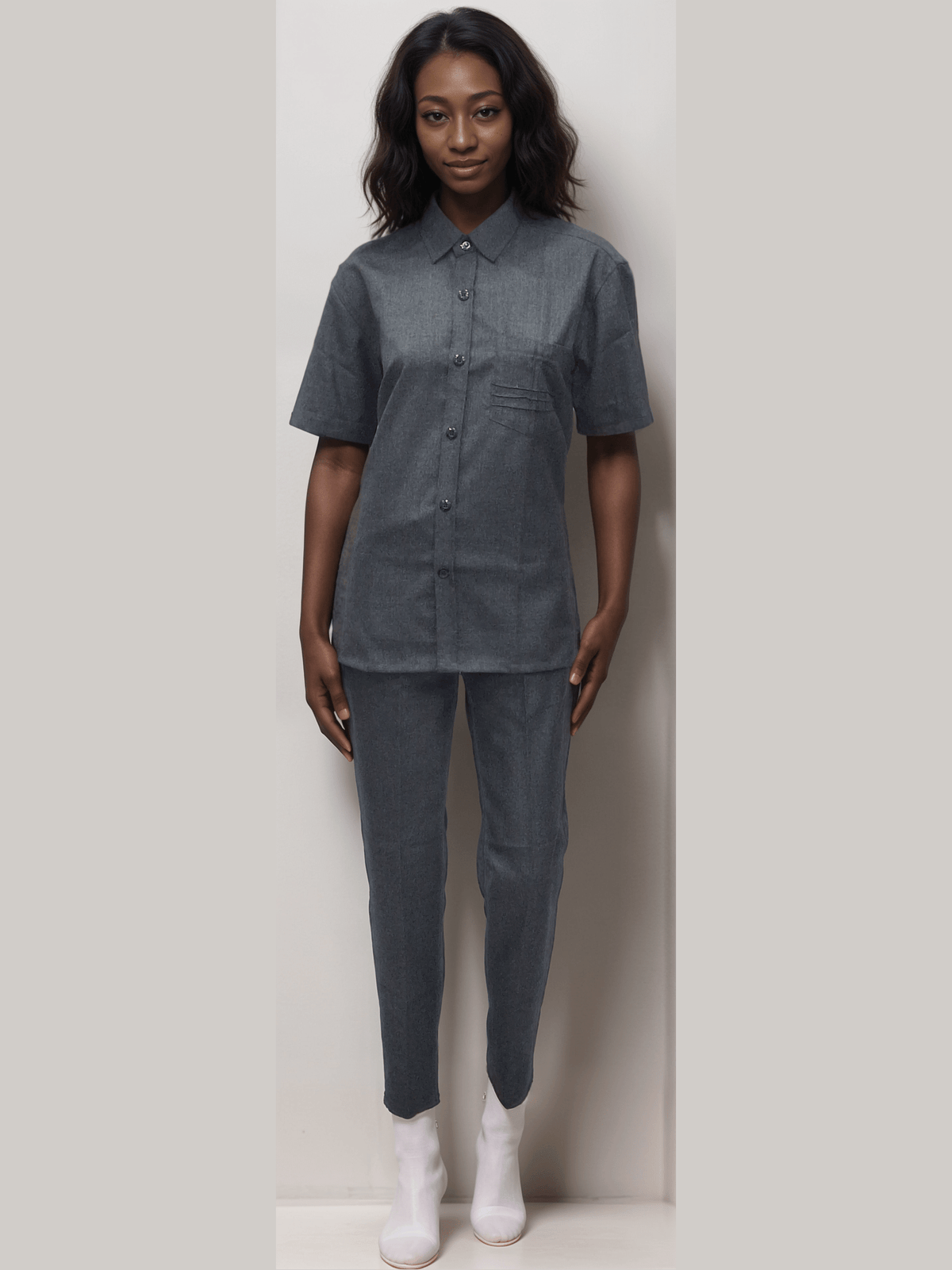 Safari Top Grey , Bouncer Shirt | HICKORY - J R GARMENTS