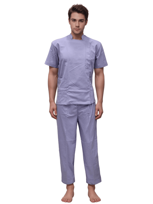 Stretchable Lilac Salon Uniform | Comfortable and Stylish Spa Wear by HICKORY - J R GARMENTS