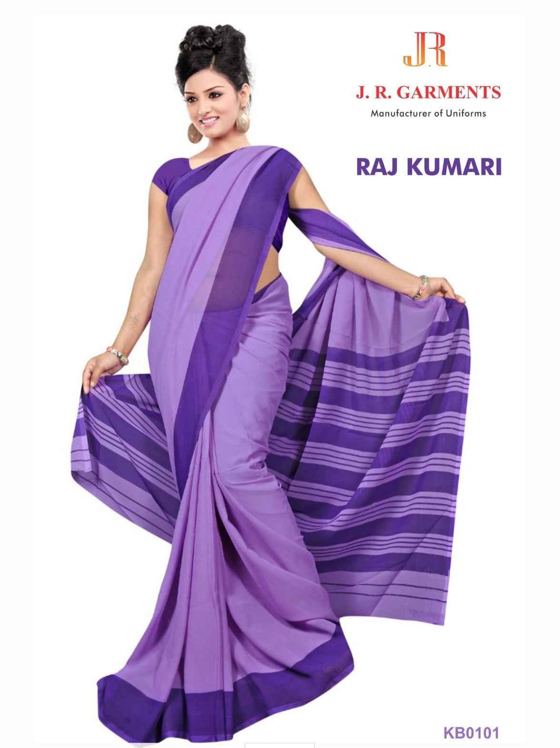 Saree Lavender with Purple Border - J R GARMENTS