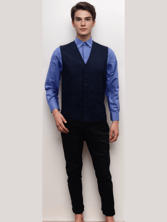 V Neck Jacket Navy Blue - J R GARMENTS
