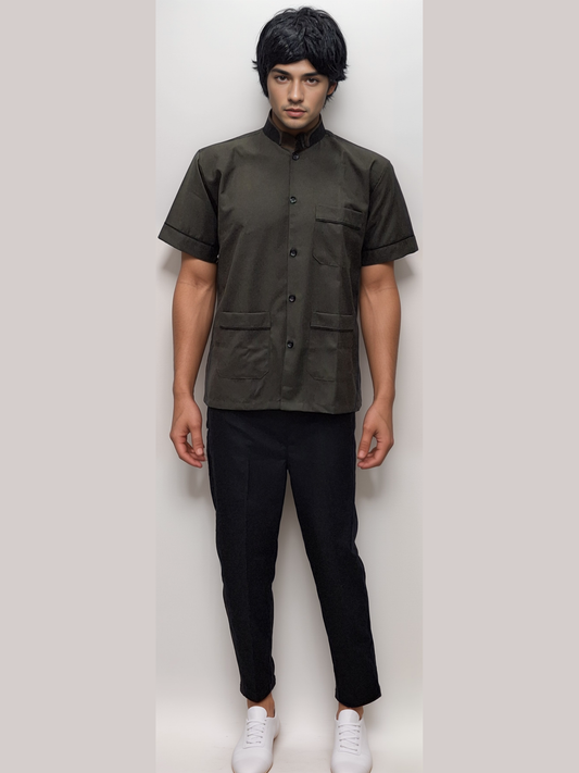 Helping Staff Shirt in Olive Green - Perfect for Your Team - J R GARMENTS