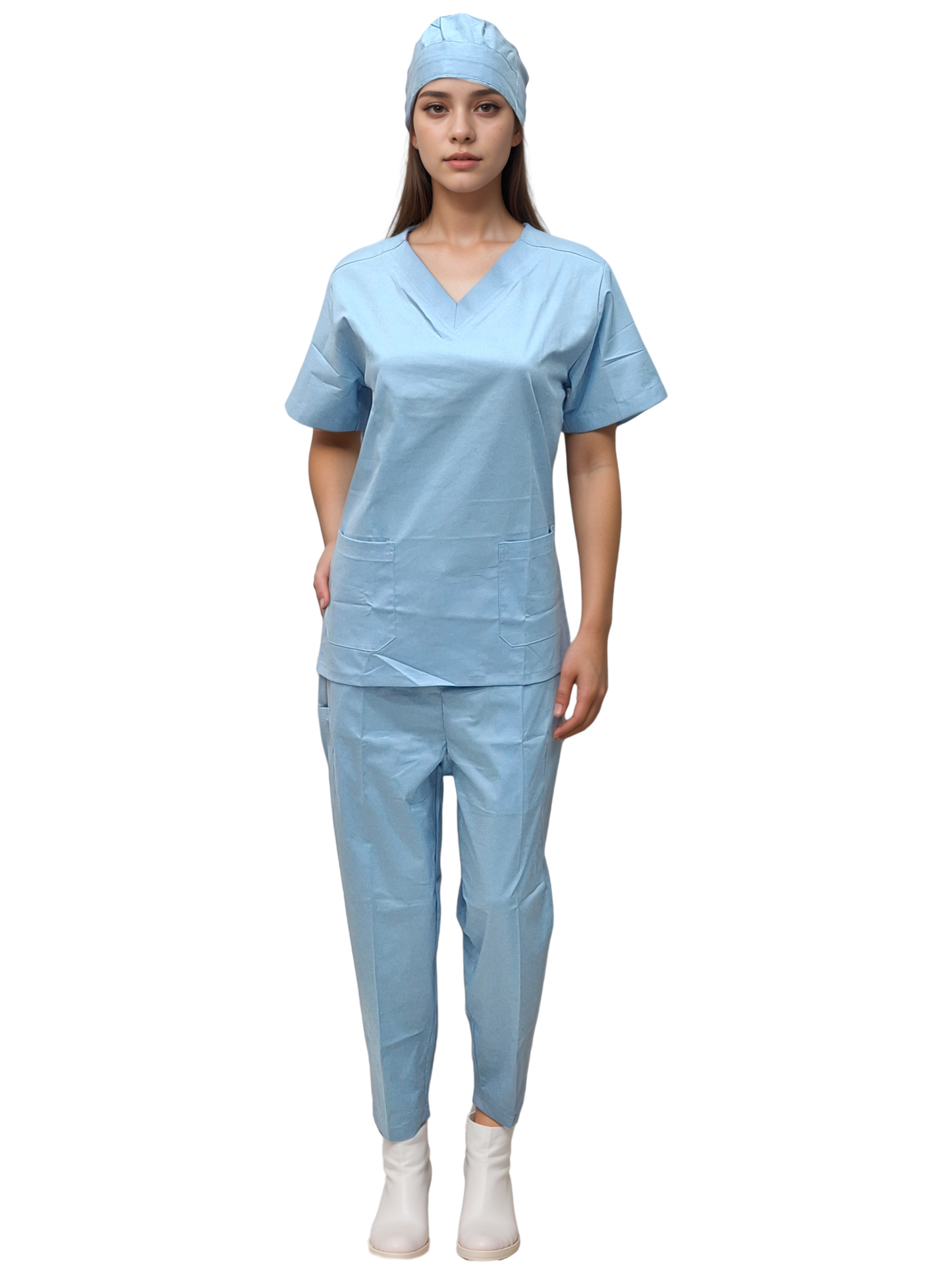 Stretchable Scrub Ocean Blue - HICKORY Doctor Wear for Comfort and Style - J R GARMENTS