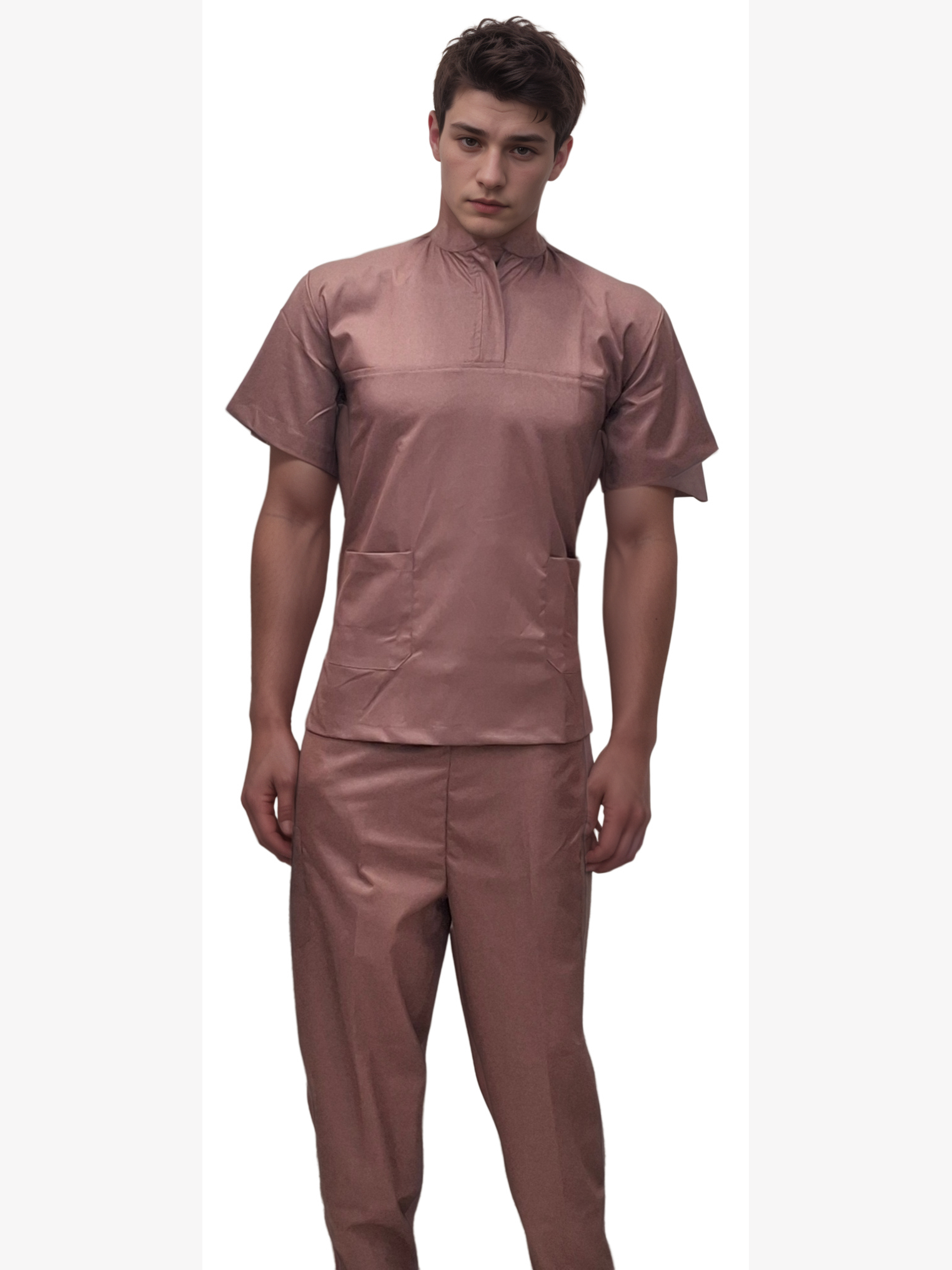 Scrubs Chinese Collar Bronze HICKORY - Stylish & Comfortable Medical Scrubs - J R GARMENTS