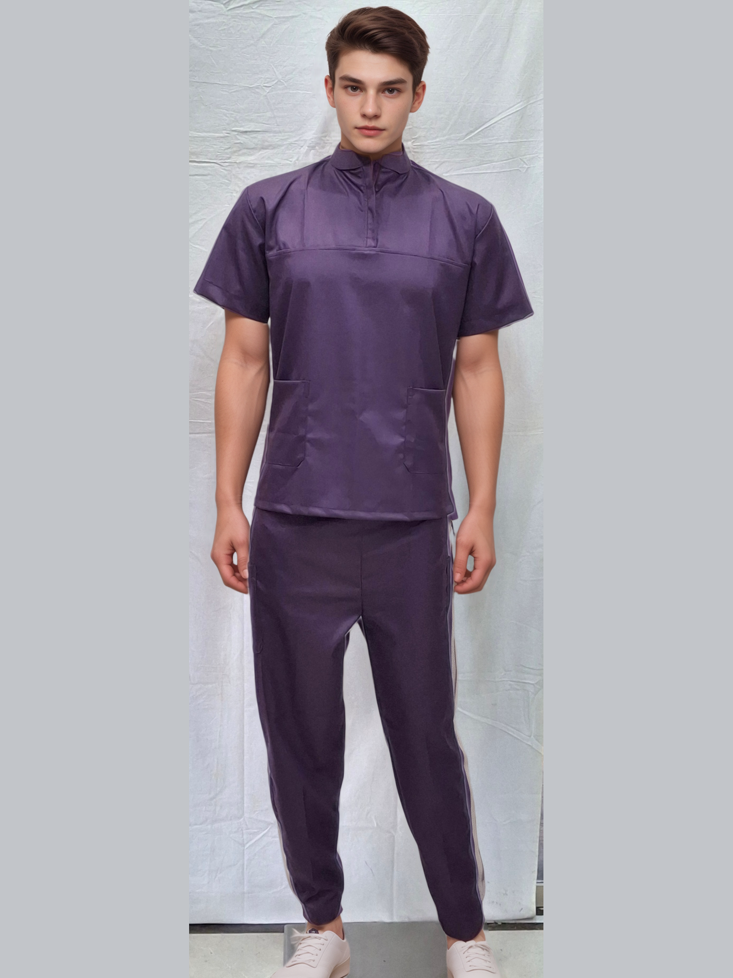 Scrubs Chinese Collar HICKORY for Ultimate Comfort and Style in Professional Wear - Chinese Collar Scrubs - J R GARMENTS