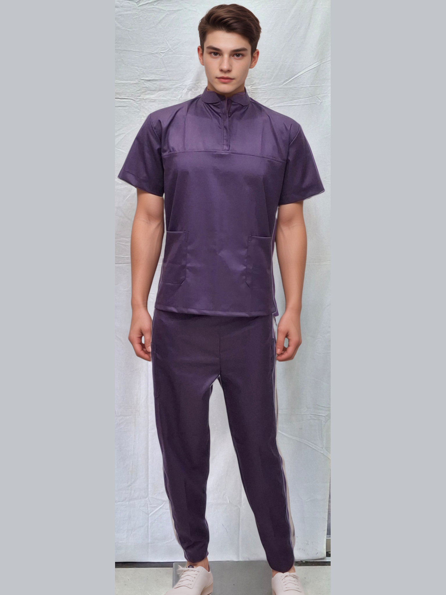 Scrubs Chinese Collar HICKORY for Ultimate Comfort and Style in Professional Wear - Chinese Collar Scrubs - J R GARMENTS