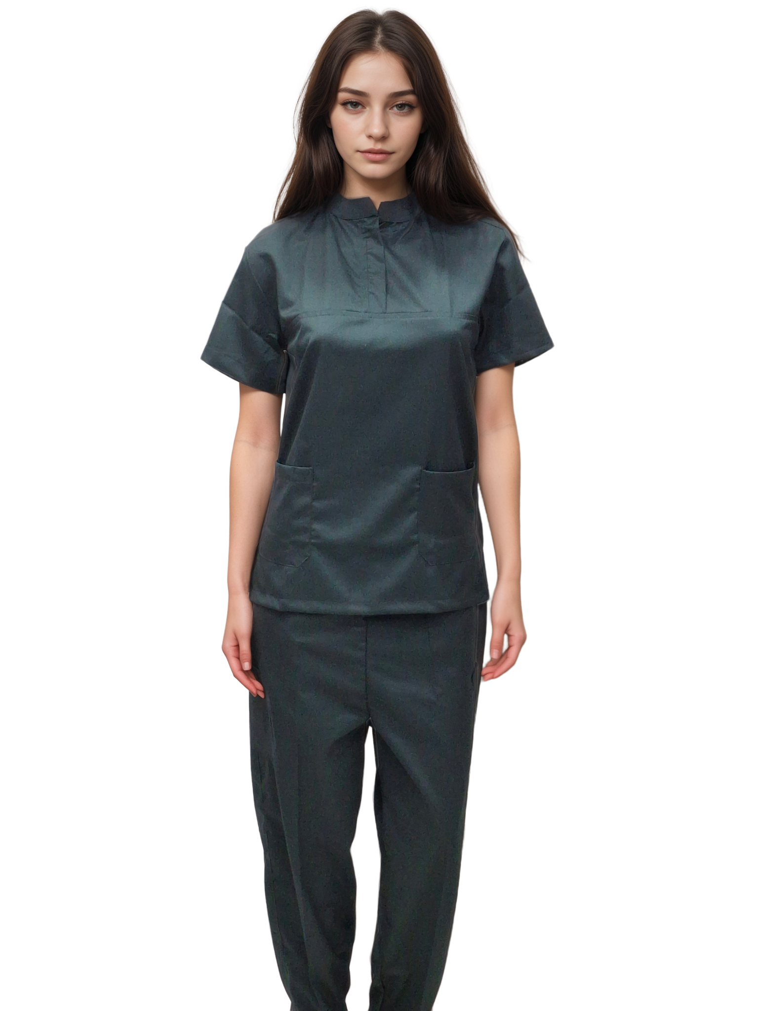 Scrubs Chinese Collar Bottle Green - Stylish Bottle Green Scrubs by HICKORY - J R GARMENTS