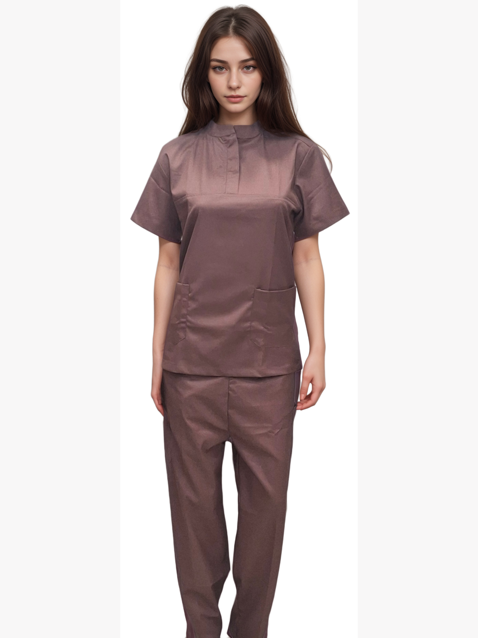 Scrubs Chinese Collar Bronze HICKORY - Stylish & Comfortable Medical Scrubs - J R GARMENTS