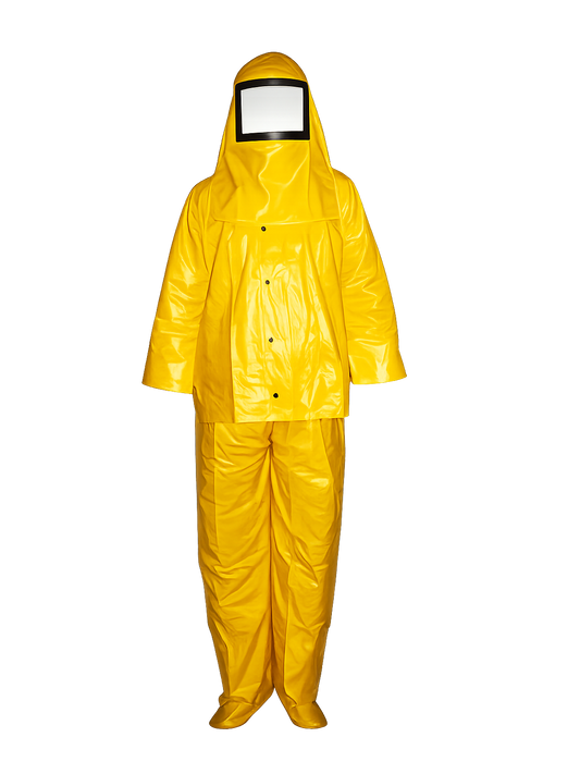 Chemical Yellow Safety Protection Suit | Full Body Chemical Safety Protection Set with Hood & Pant | Free Size, Ideal for Hazardous Environments