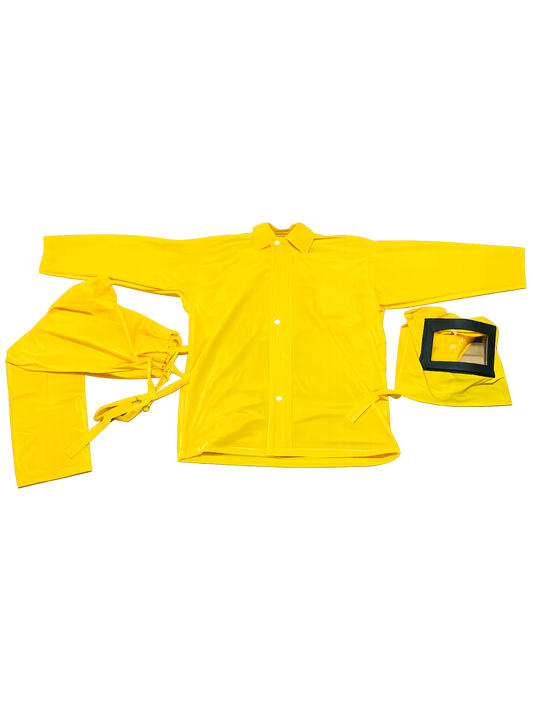 Chemical Yellow Safety Protection Suit | Full Body Chemical Safety Protection Set with Hood & Pant | Free Size, Ideal for Hazardous Environments