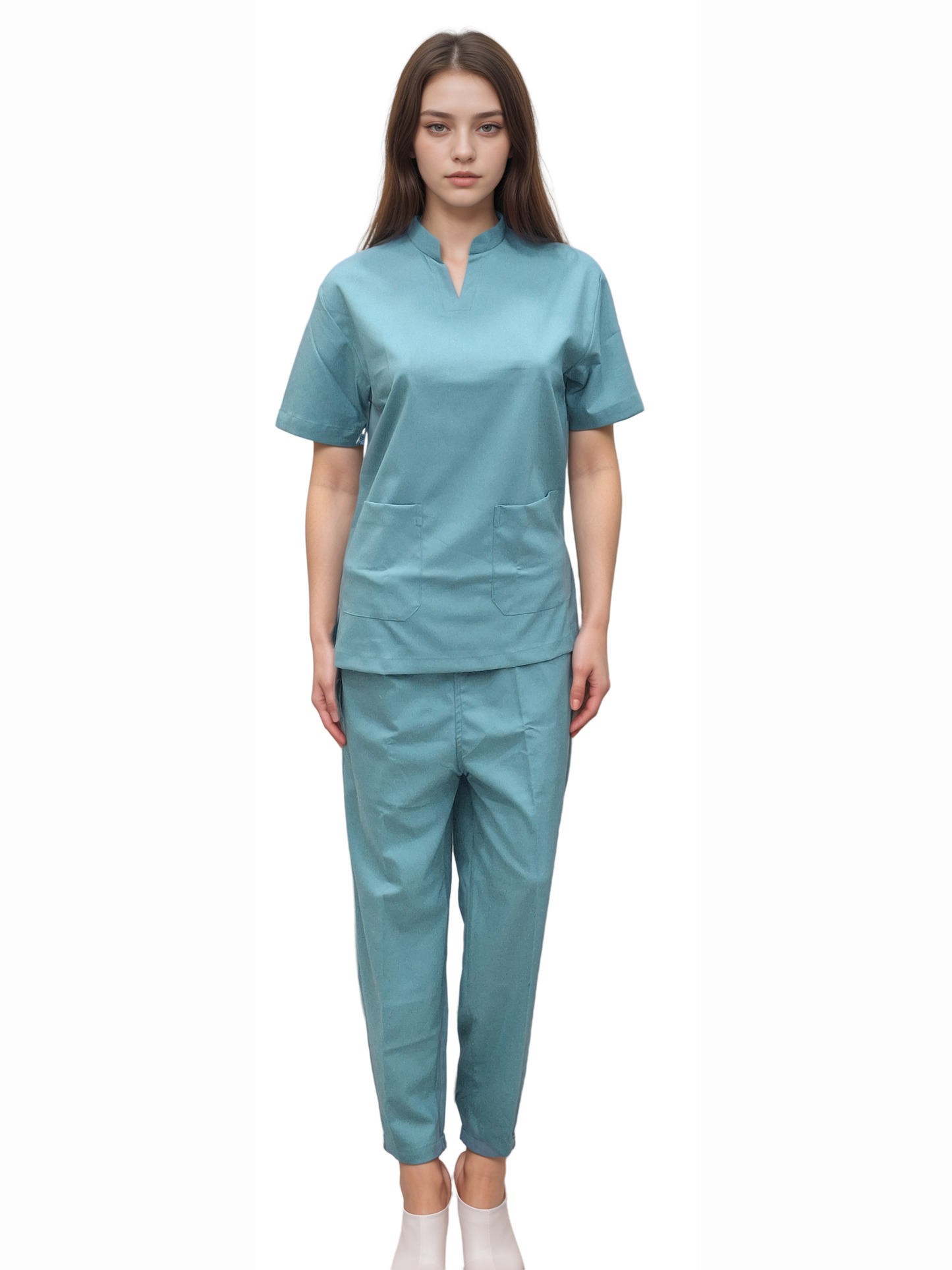 Stretchable Stand Collar Eucalyptus Doctor Wear by HICKORY - J R GARMENTS