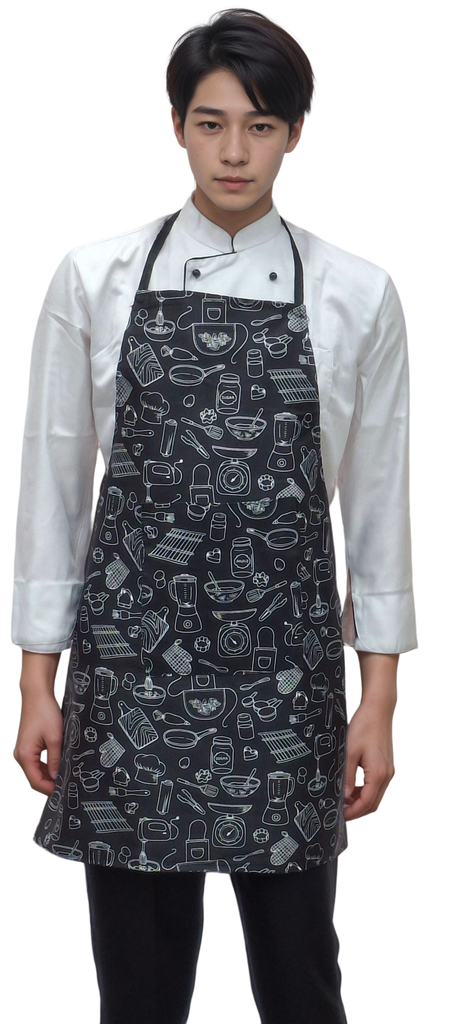 HICKORY Premium Printed Kitchen Apron – CROWN KITCHEN | Designer Apron for Open Kitchens & Café Counters