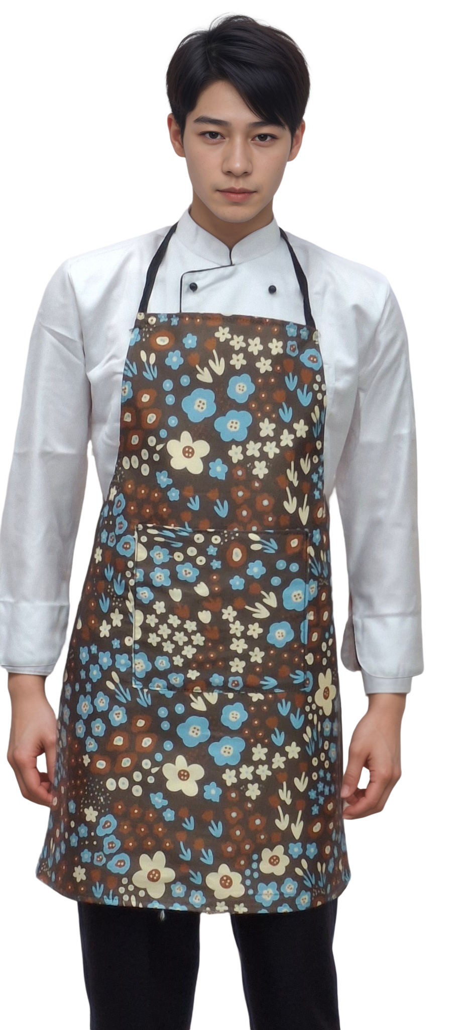 HICKORY Premium Printed Kitchen Apron – EVERFRESH FLOWERS | Designer Apron for Open Kitchens & Café Counters