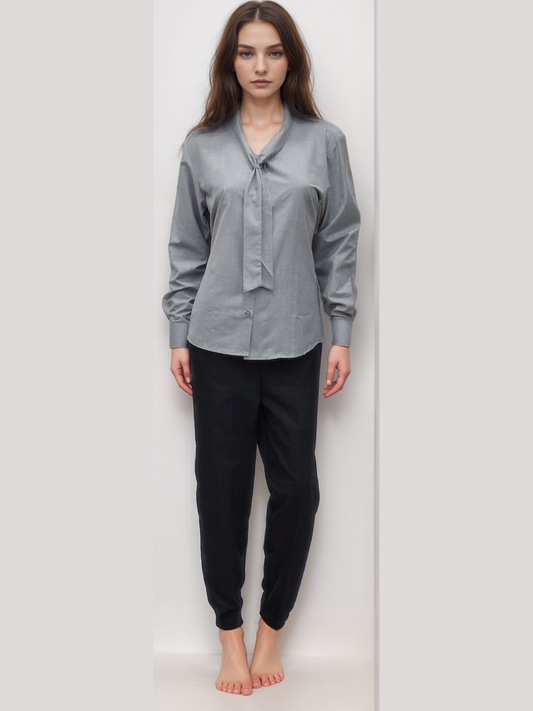 Ladies Formal Shirt Grey - J R GARMENTS