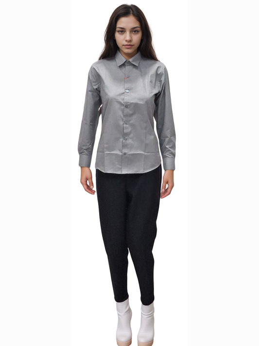 Grey Formal Ladies Shirt - J R GARMENTS