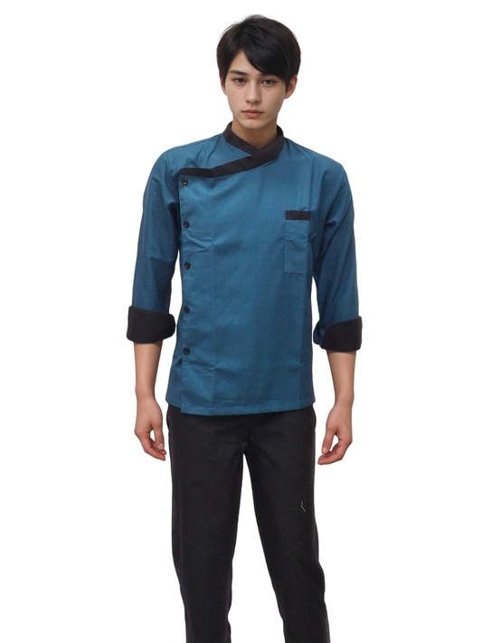 Chef Coat Teal by HICKORY - Stylish Culinary Apparel - J R GARMENTS