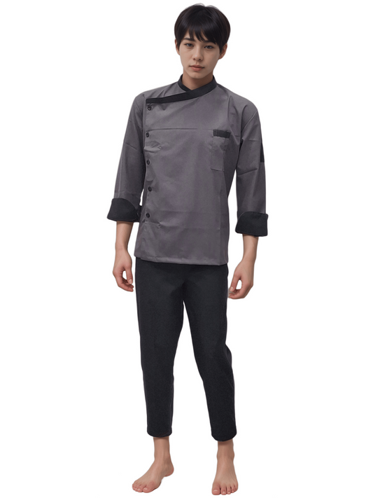 Chef Coat - Stylish Rusty Grey Chef Coat for Culinary Professionals - J R GARMENTS