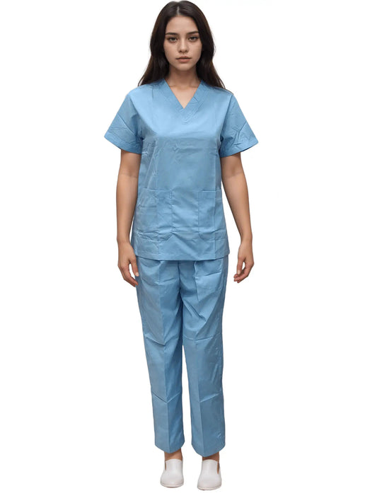 Light Blue Scrub Dress - Stylish and Comfortable Light Blue Scrub Dress for Healthcare Professionals - J R GARMENTS