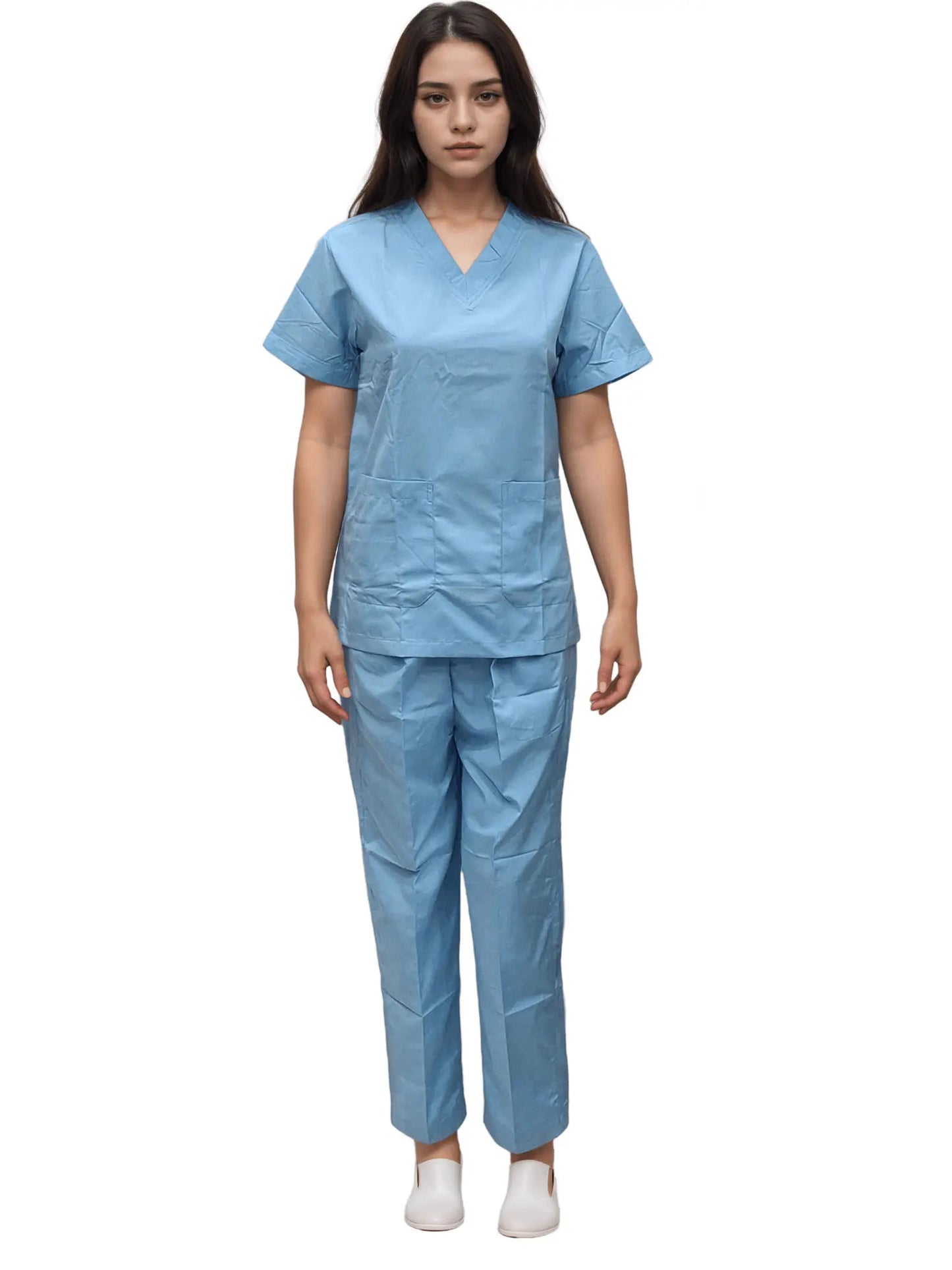 Light Blue  Scrub Dress - Stylish and Comfortable Light Blue Scrub Dress for Healthcare Professionals - J R GARMENTS
