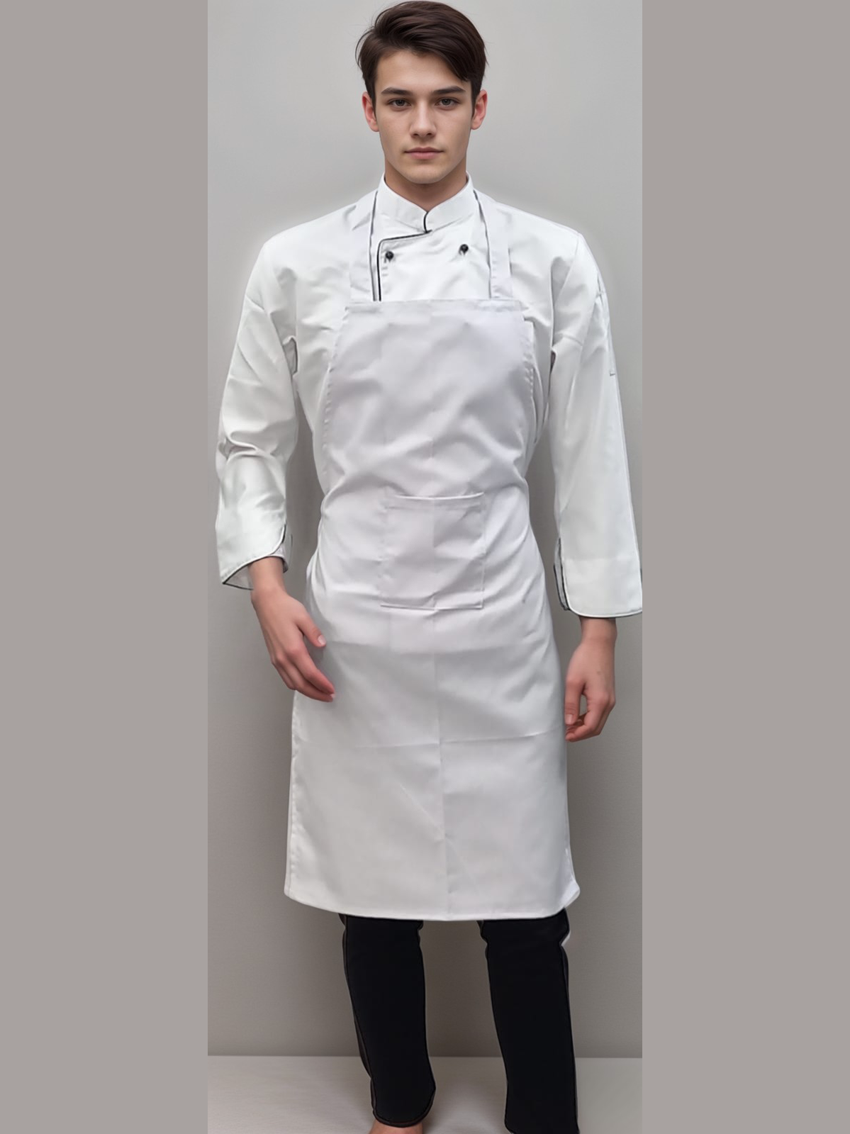 White Kitchen Apron for Stylish Cooking and Baking - J R GARMENTS