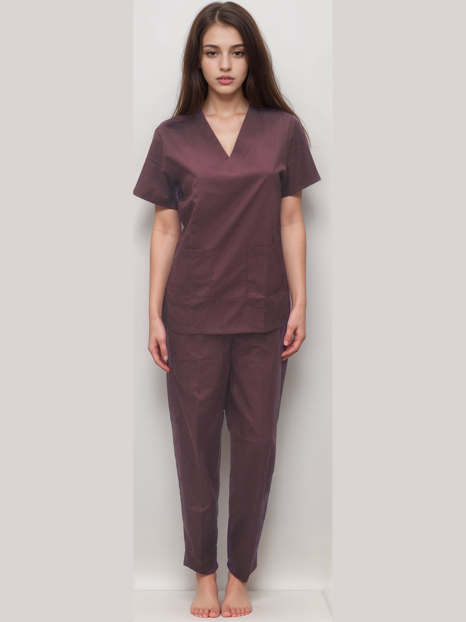 Scrub Dress Maroon - Comfortable and Stylish Medical Apparel for Health Professionals - J R GARMENTS