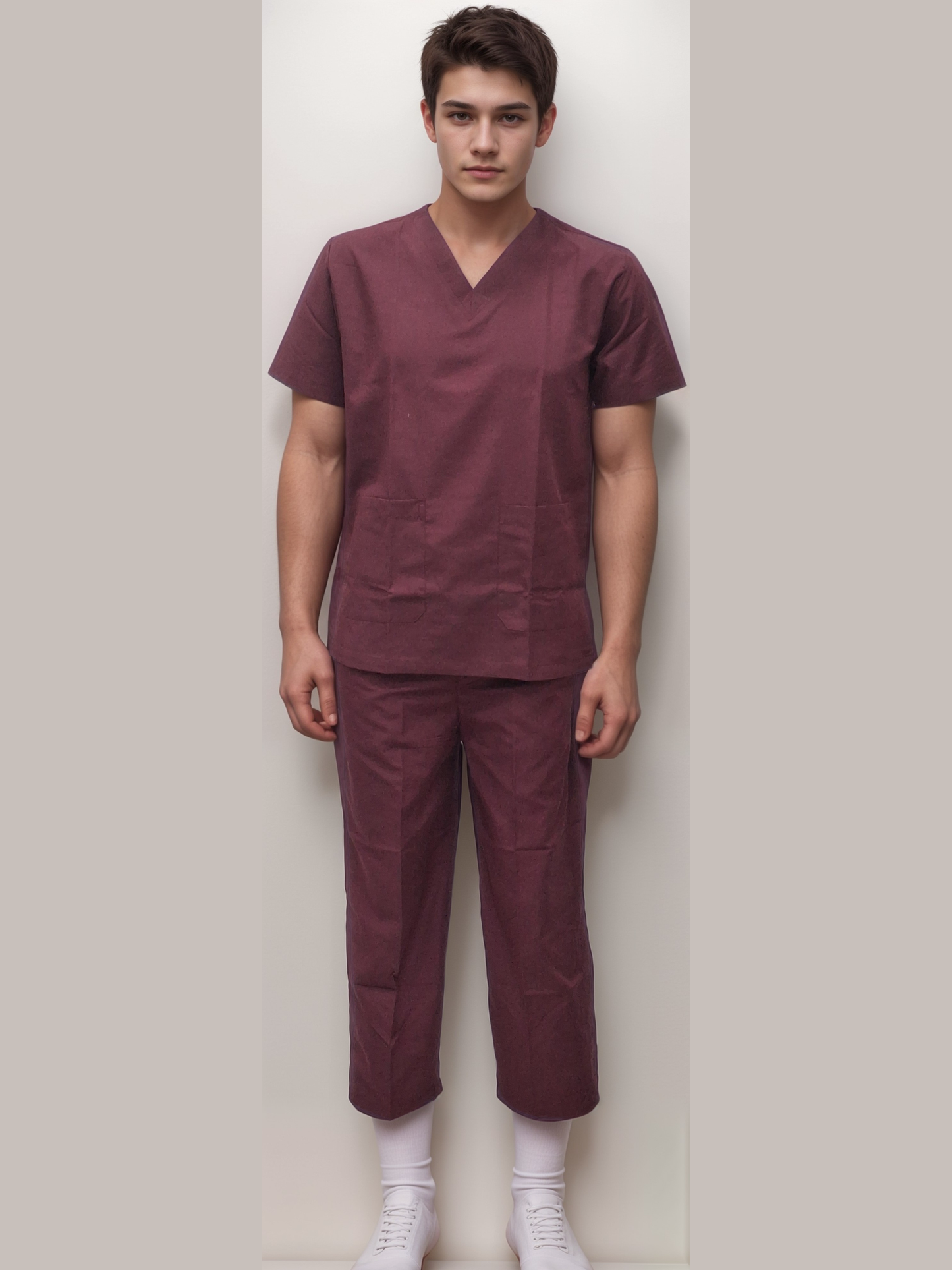 Scrub Dress Maroon - Comfortable and Stylish Medical Apparel for Health Professionals - J R GARMENTS