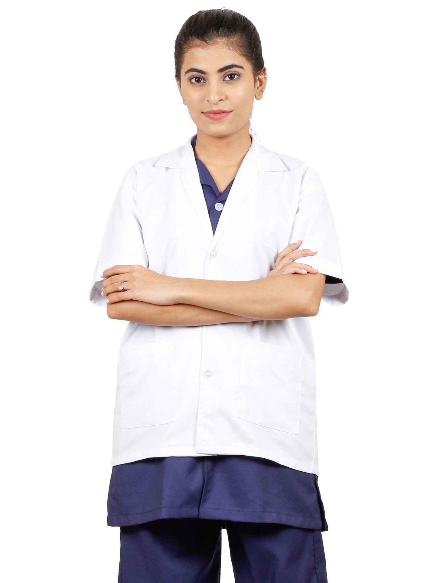 Apron Half Sleeves 3 Button - Stylish Half Sleeve Apron for Comfort and Functionality - J R GARMENTS