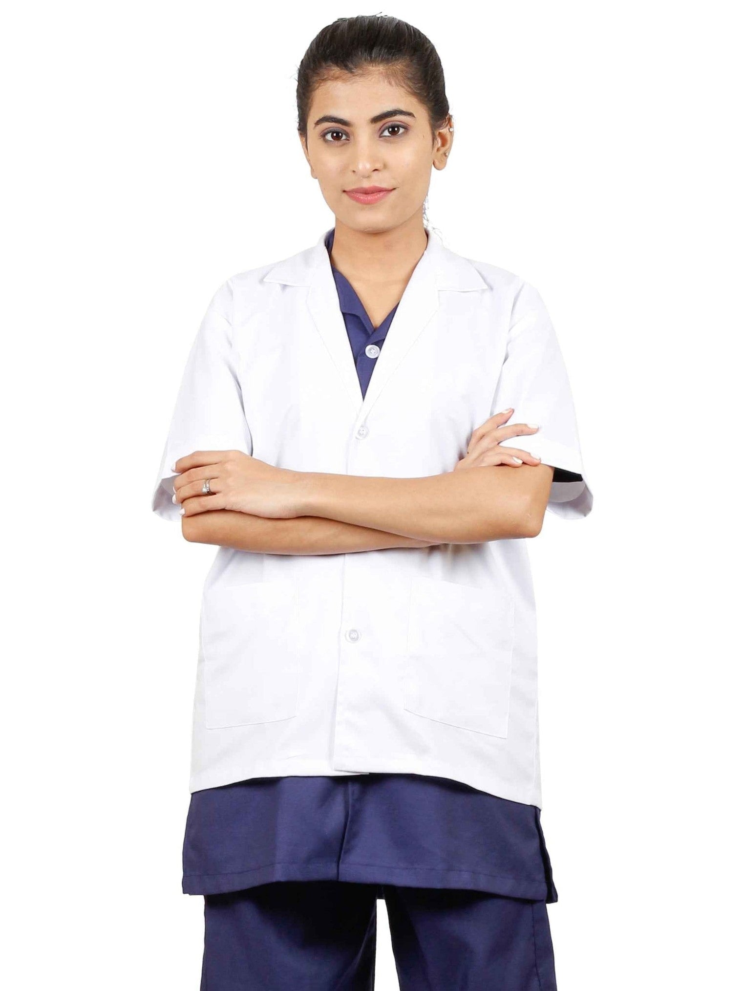 Apron Half Sleeves 3 Button - Stylish Half Sleeve Apron for Comfort and Functionality - J R GARMENTS