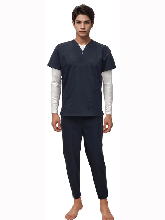 HICKORY Dark Navy Scrub – Comfortable and Stretchable Medical Uniform - J R GARMENTS