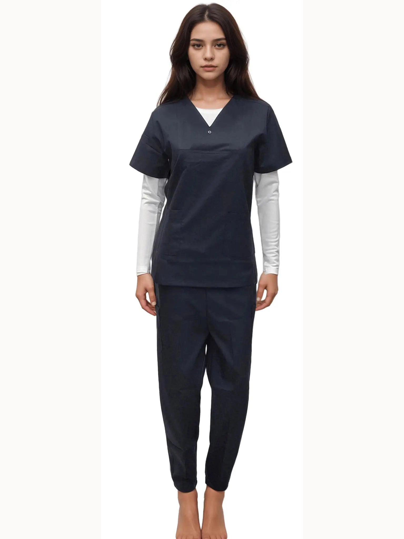 HICKORY Dark Navy Scrub – Comfortable and Stretchable Medical Uniform - J R GARMENTS