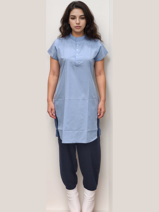Punjabi Dress Medium Blue top Navy Blue Salwar - J R GARMENTS