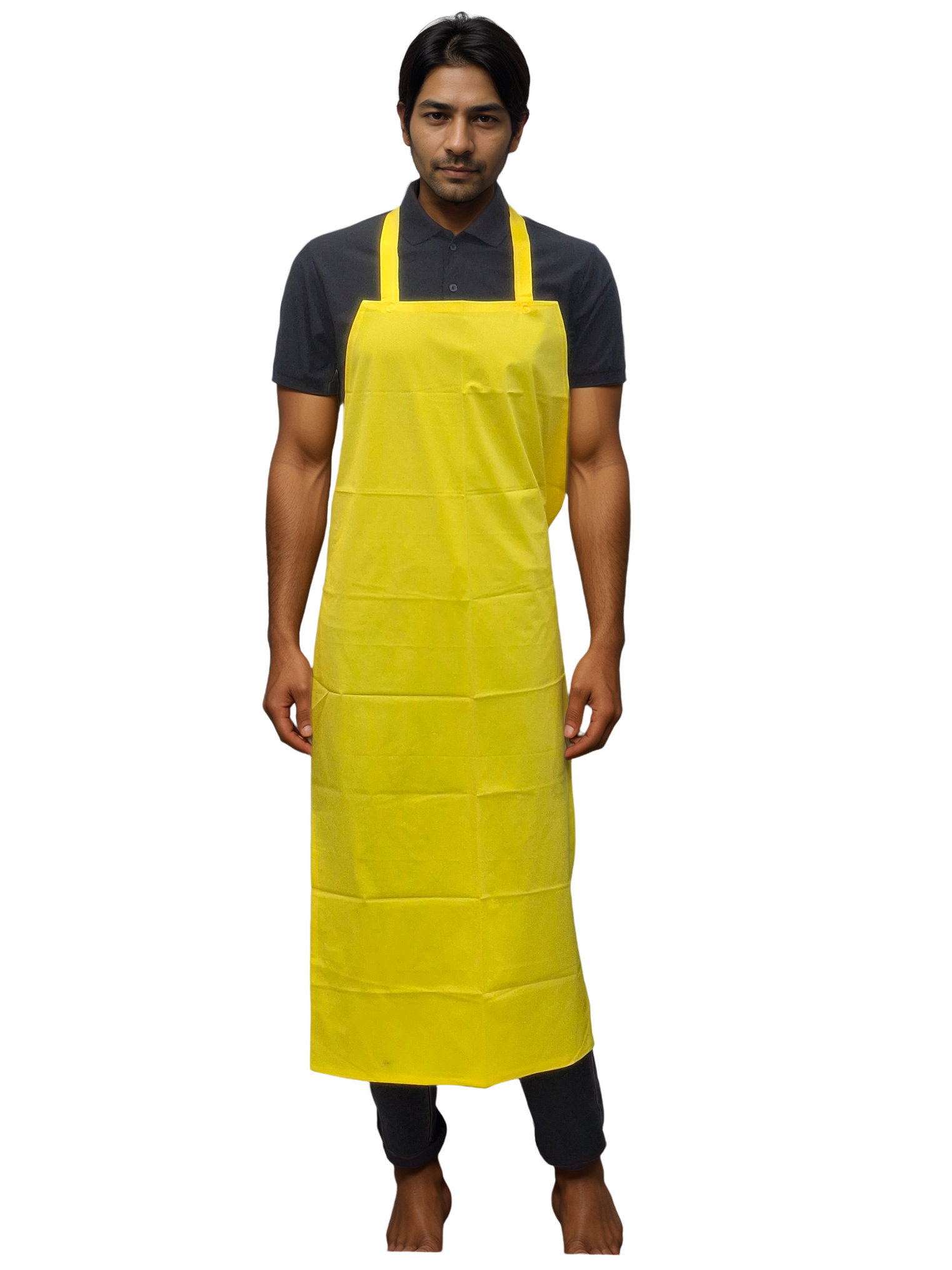 HICKORY Waterproof Industrial Apron - Chemical & Acid Resistant, Yellow, 24x48 Inch - J R GARMENTS