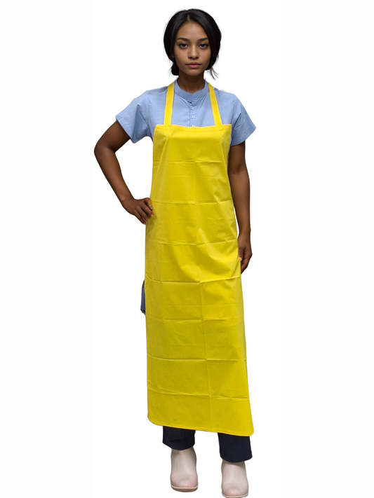 HICKORY Waterproof Industrial Apron - Chemical & Acid Resistant, Yellow, 24x48 Inch - J R GARMENTS