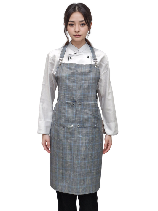 Premium Kitchen Apron in Classic Black & White Checks by HICKORY - J R GARMENTS