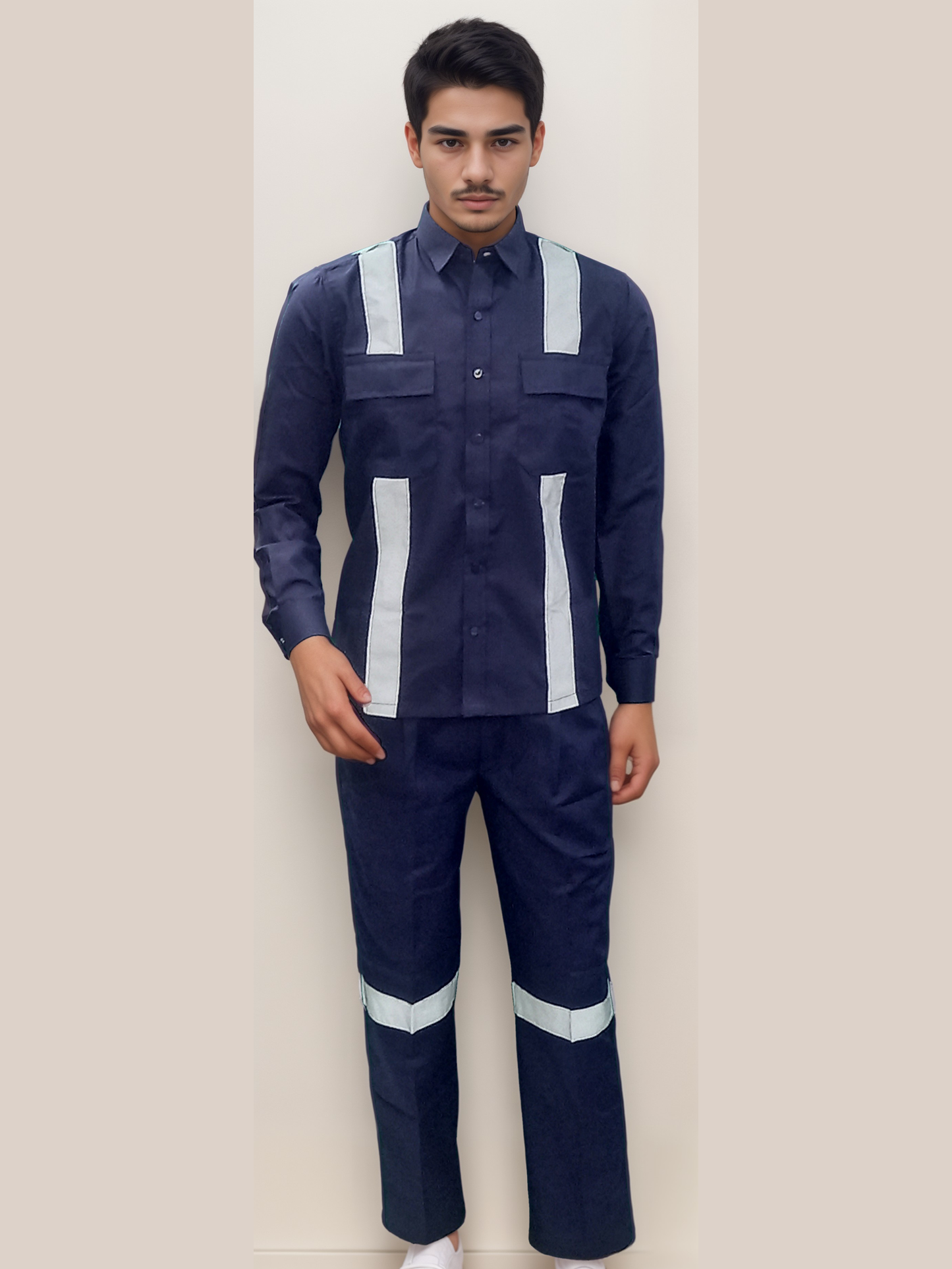 Reflector Pant Shirt Navy Blue - J R GARMENTS