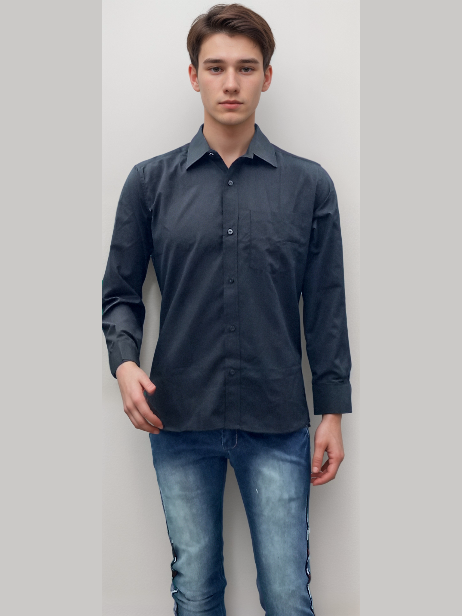 Formal Shirt Gents Black - J R GARMENTS