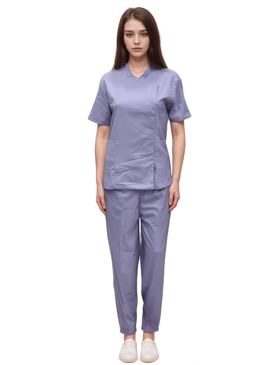 Stretchable Lilac Salon Uniform | Comfortable and Stylish Spa Wear by HICKORY - J R GARMENTS