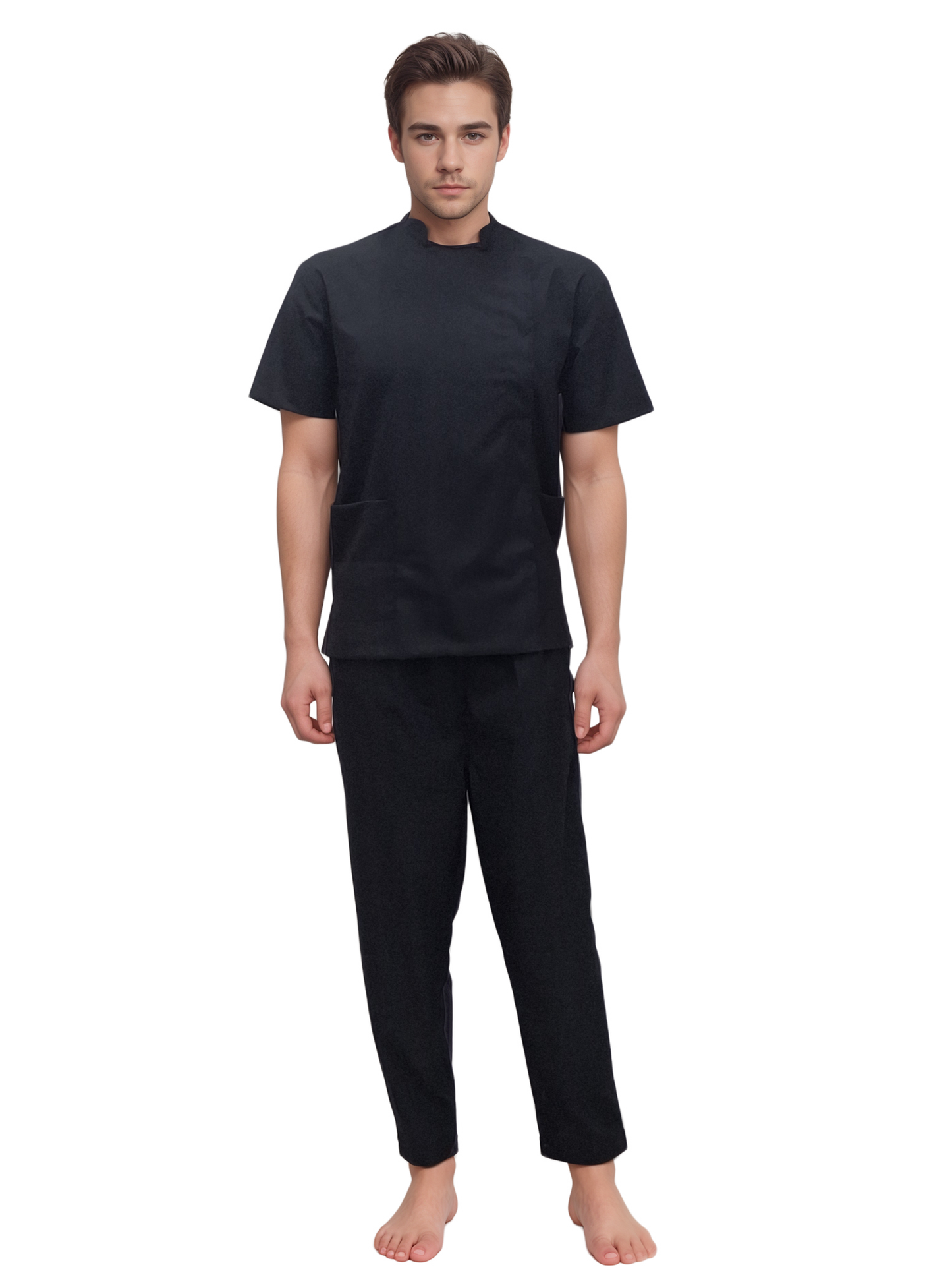 Stretchable Black Salon Uniform for Spa Professionals | HICKORY - J R GARMENTS