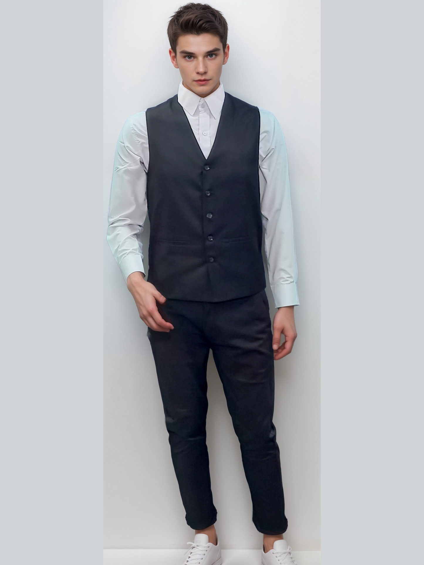 V Neck Jacket Black - J R GARMENTS